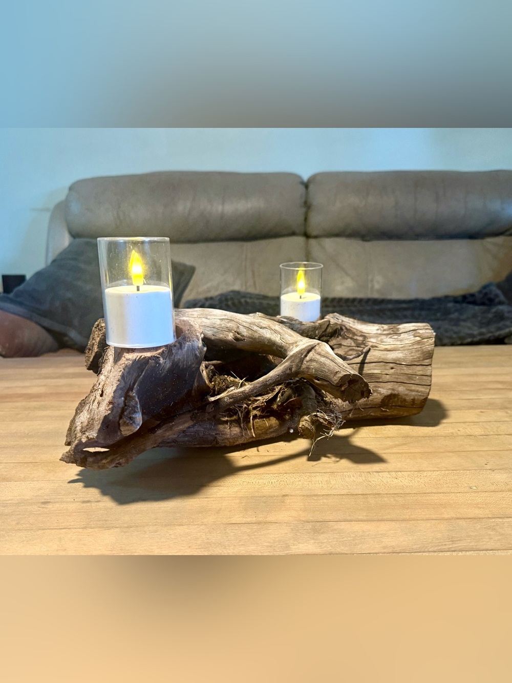 Handcrafted Natural Ocean Driftwood by my Husband- LED Candle 🕯️ Centerpiece - Picture 4 of 6